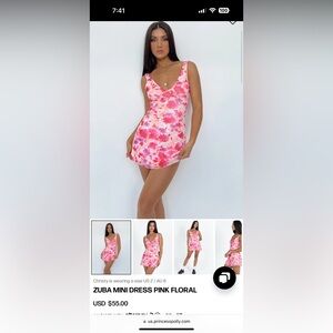 Princess Polly Zuba mini dress pink floral